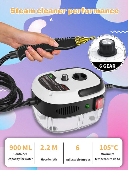 ⚡ Wysokociśnieniowa Myjka Parowa 2500W — Sterylizacja 99,9%, Wtyczka EU — Twój Dom Lśniący Czystością Bez Wysiłku!
