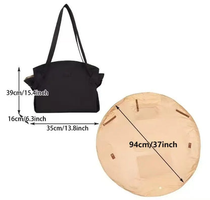 ✈️ Składana Torba Tote/Duffel XXL z Matą Piknikową — Wodoodporna i Ultralekka — Idealna na Zakupy, Podróż, Plażę i Piknik!