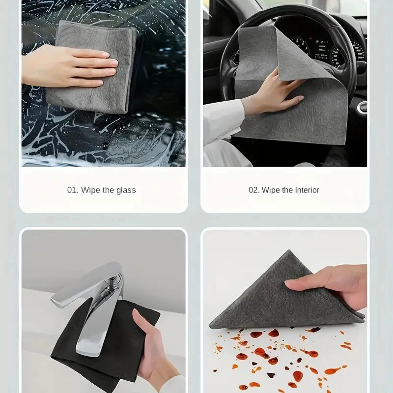 💎 Ściereczka magiczna Magic Glass 2w1 — Gruba, Wielorazowa i Bezsmugowa — Pożegnaj się ze Śladami i Zaciekami na Zawsze!