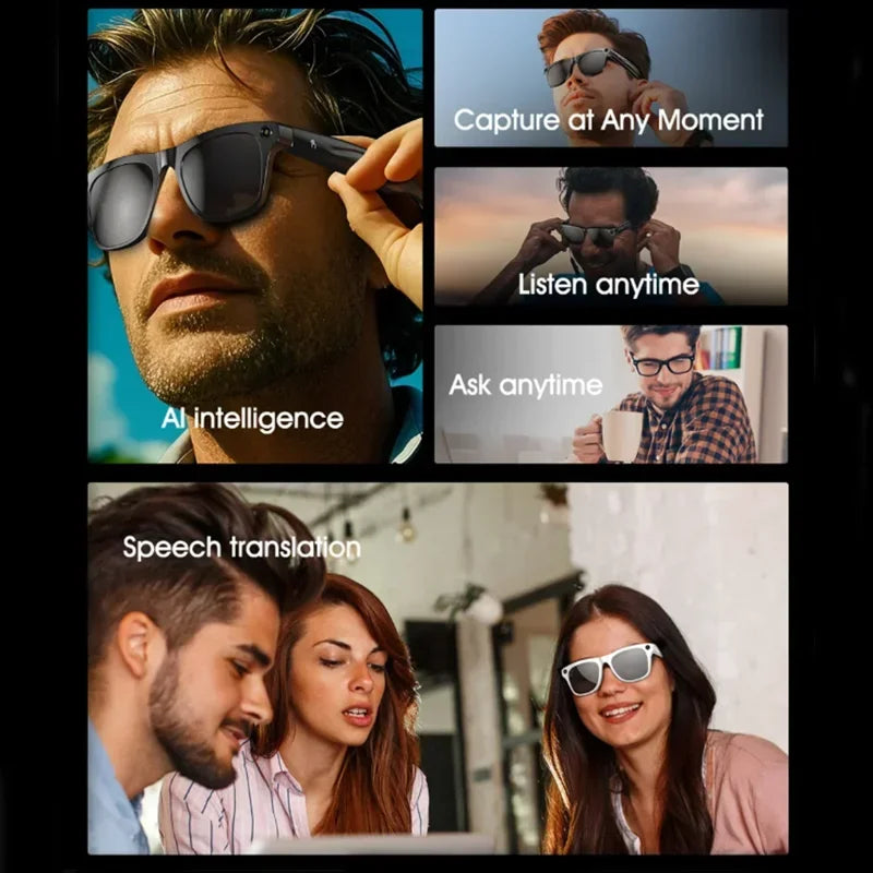 🌟 Bezprzewodowe Okulary AI Premium — Nagrywaj 8K, Tłumacz w Czasie Rzeczywistym i Steruj Głosem — Rewolucja w Twoim Stylu!