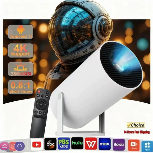 🌟 Projektor HY300 4K Ultra HD — Android 11, WiFi 6, 290 ANSI — Kinowe Doznania w Domu i na Świeżym Powietrzu!