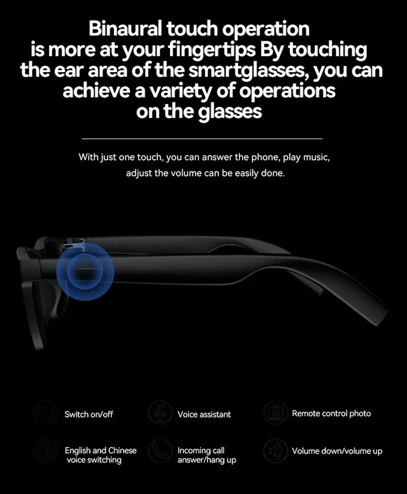 🌟 Bezprzewodowe Okulary AI Premium — Nagrywaj 8K, Tłumacz w Czasie Rzeczywistym i Steruj Głosem — Rewolucja w Twoim Stylu!