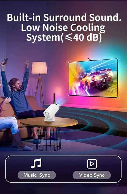 🌟 Projektor HY300 4K Ultra HD — Android 11, WiFi 6, 290 ANSI — Kinowe Doznania w Domu i na Świeżym Powietrzu!