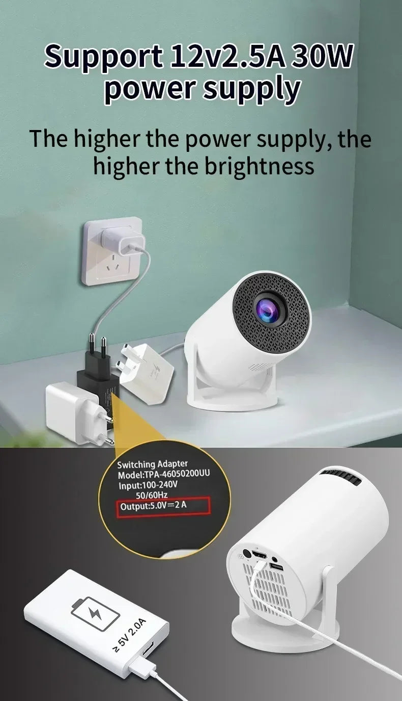 🌟 Projektor HY300 4K Ultra HD — Android 11, WiFi 6, 290 ANSI — Kinowe Doznania w Domu i na Świeżym Powietrzu!