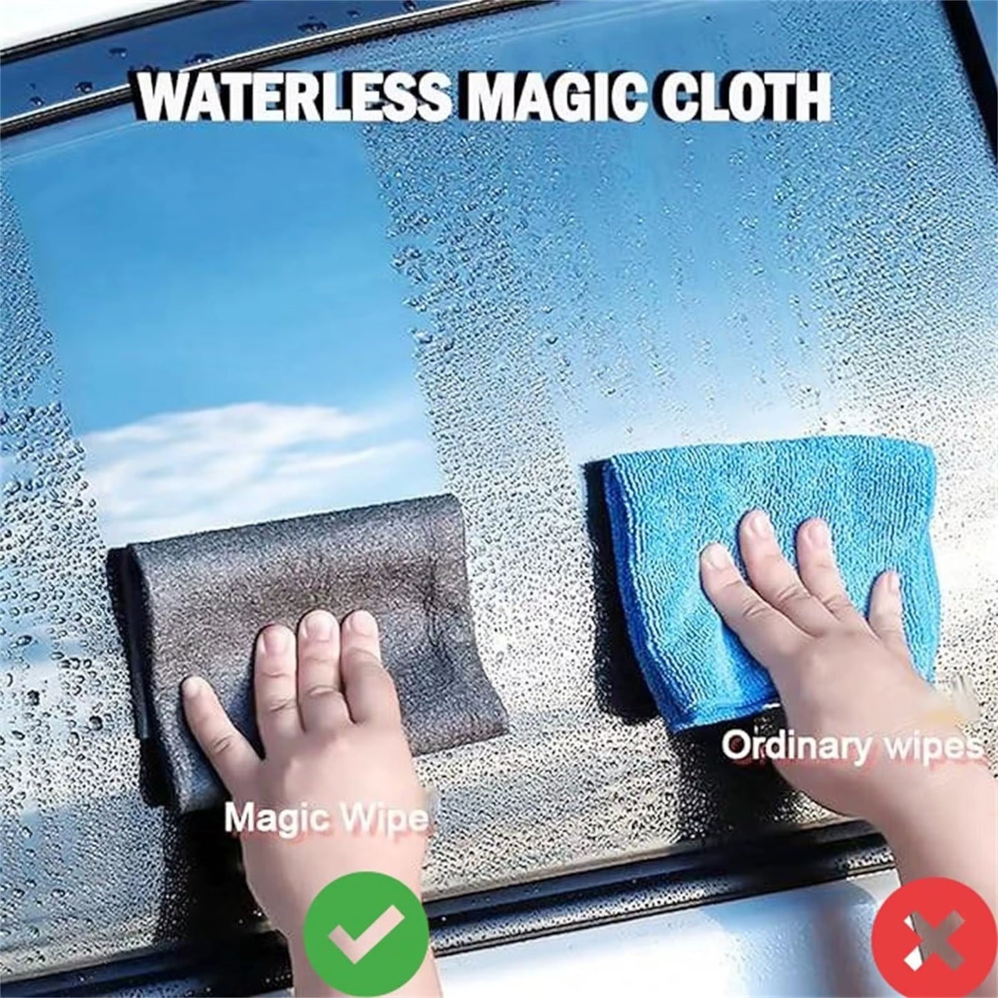 💎 Ściereczka magiczna Magic Glass 2w1 — Gruba, Wielorazowa i Bezsmugowa — Pożegnaj się ze Śladami i Zaciekami na Zawsze!
